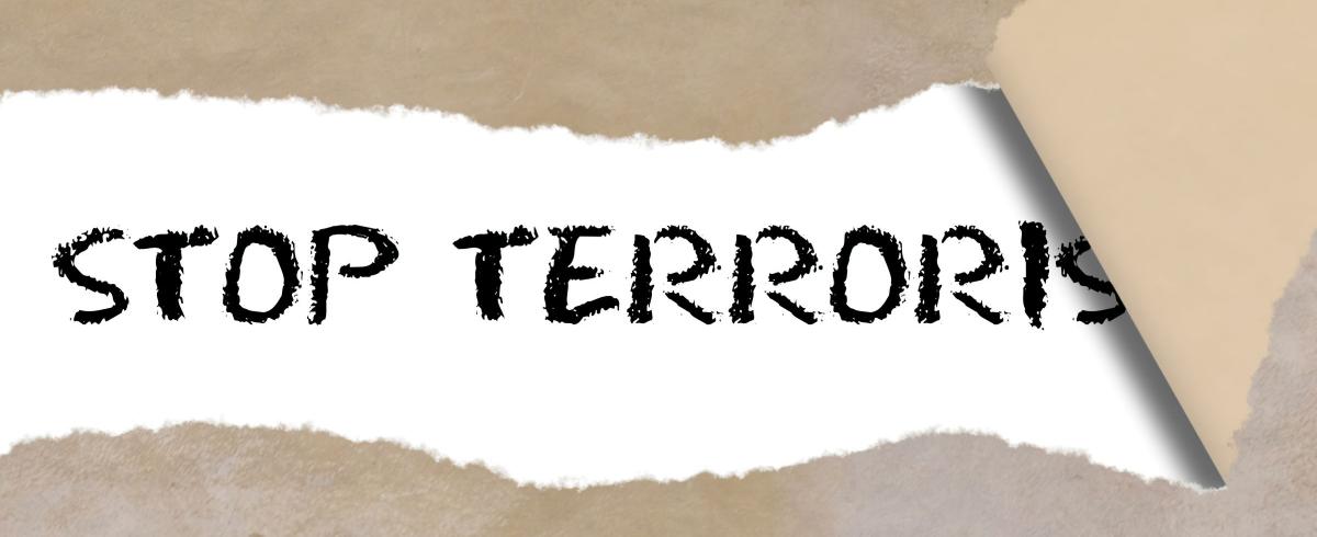 Stop terrorism banner Adobe stock image